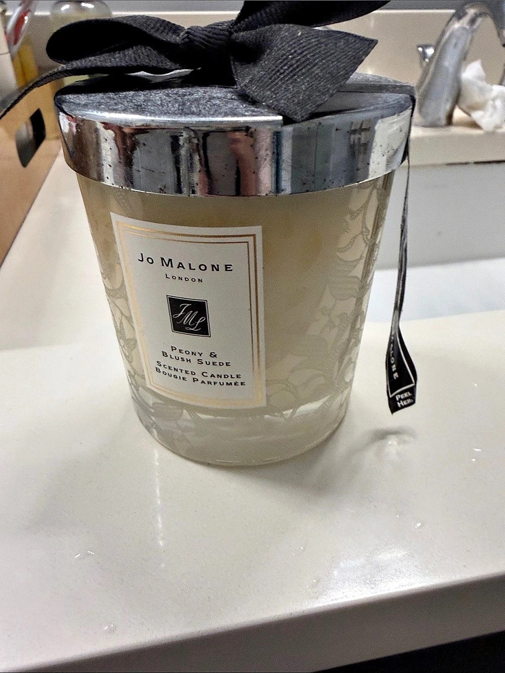 Jo Malone London Peony & Blush Suede Candle in Clear & Silver